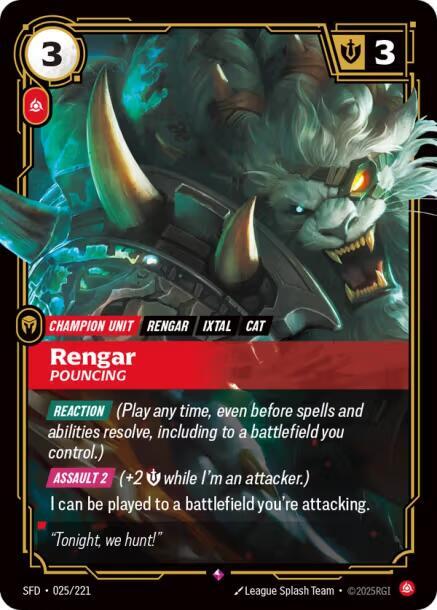 Rengar - Pouncing (025/221) [Spiritforged] - The Mythic Store | 24h Order Processing