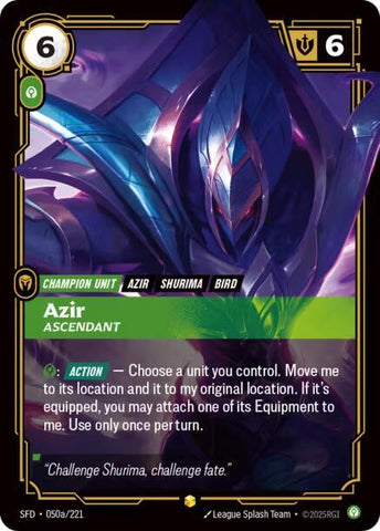 Azir - Ascendant (Alternate Art) (050a/221) [Spiritforged] - The Mythic Store | 24h Order Processing