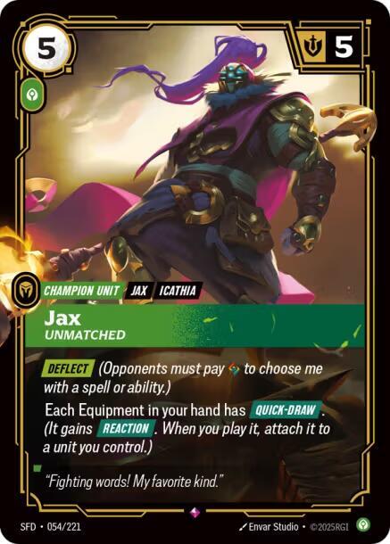 Jax - Unmatched (054/221) [Spiritforged] - The Mythic Store | 24h Order Processing