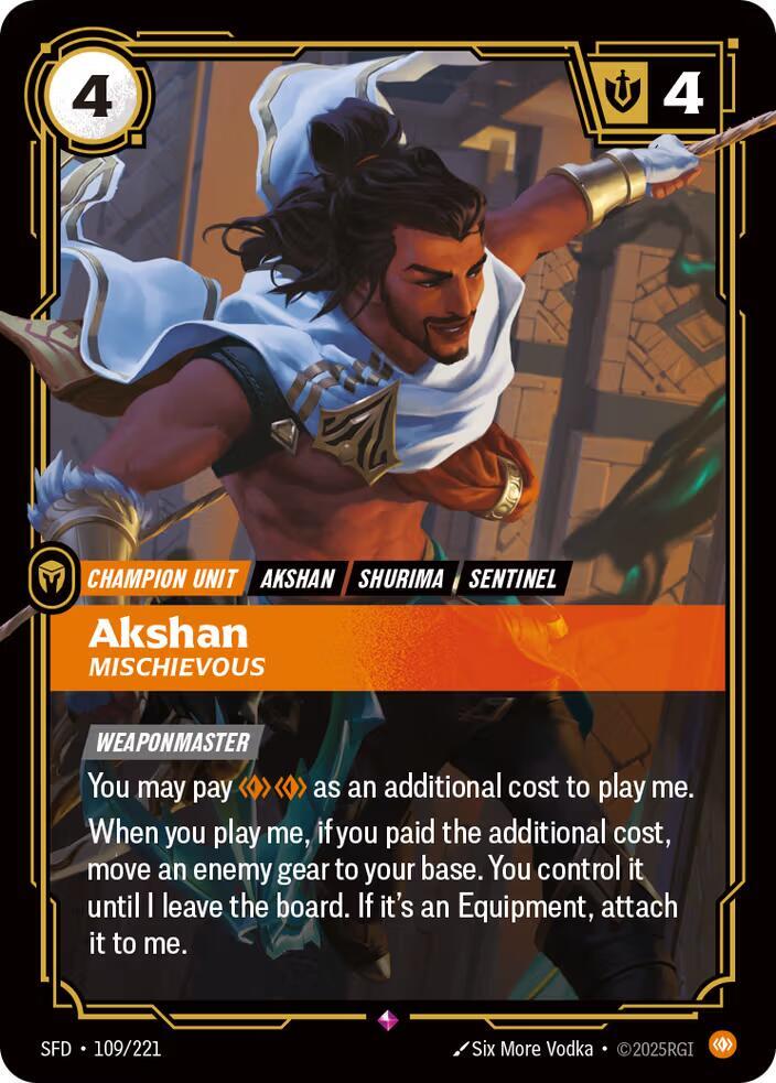 Akshan - Mischievous (109/221) [Spiritforged] - The Mythic Store | 24h Order Processing