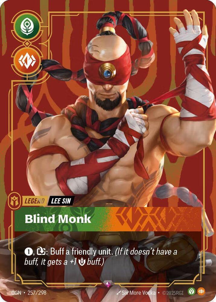 Lee Sin - Blind Monk (Metal) (257/298) [Riftbound Organized Play Promotional Cards] - The Mythic Store | 24h Order Processing