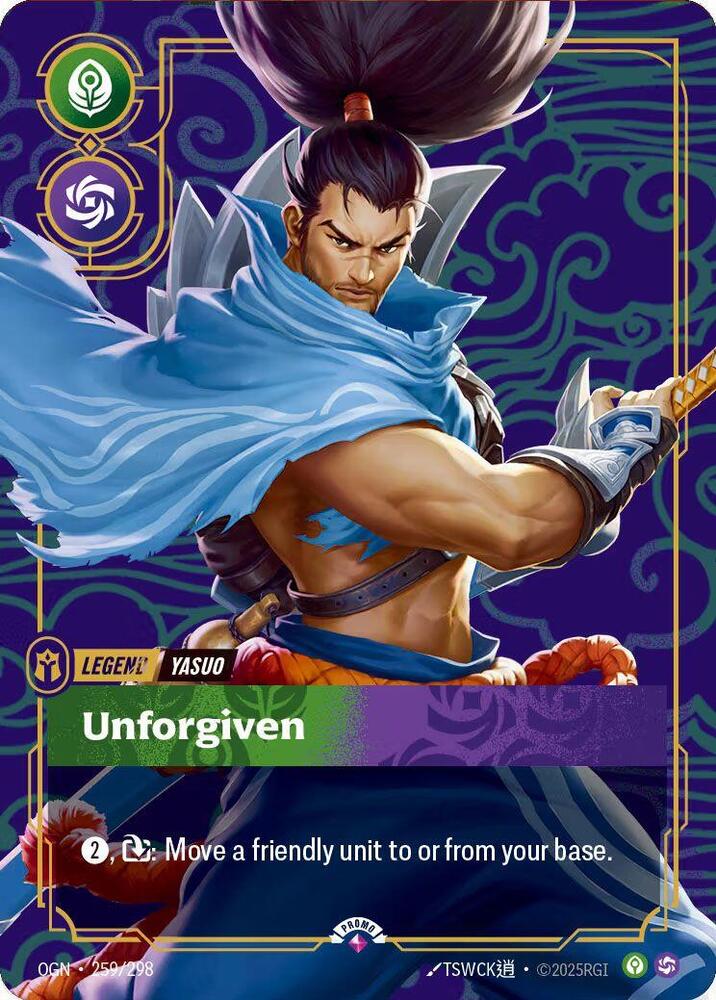 Yasuo - Unforgiven (Metal) (259/298) [Riftbound Organized Play Promotional Cards] - The Mythic Store | 24h Order Processing