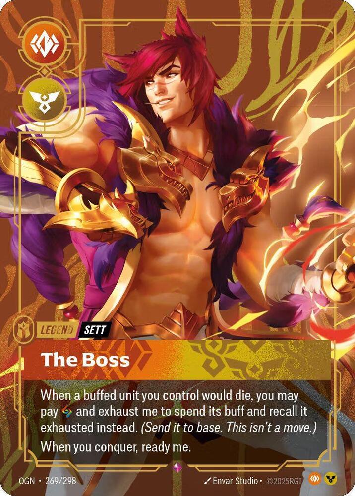 Sett - The Boss (Metal) (269/298) [Riftbound Organized Play Promotional Cards] - The Mythic Store | 24h Order Processing