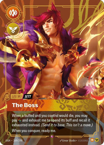 Sett - The Boss (Metal) (269/298) [Riftbound Organized Play Promotional Cards] - The Mythic Store | 24h Order Processing