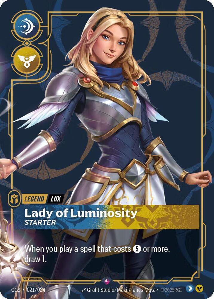 Lux - Lady of Luminosity (Metal) (021/024) [Riftbound Organized Play Promotional Cards] - The Mythic Store | 24h Order Processing