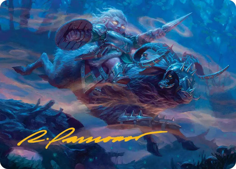 Bristlebane Outrider Art Card (Gold-Stamped Signature) [Lorwyn Eclipsed Art Series] - The Mythic Store | 24h Order Processing