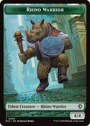 Rhino Warrior // Elemental (0010) Double-Sided Token [Lorwyn Eclipsed Tokens] - The Mythic Store | 24h Order Processing