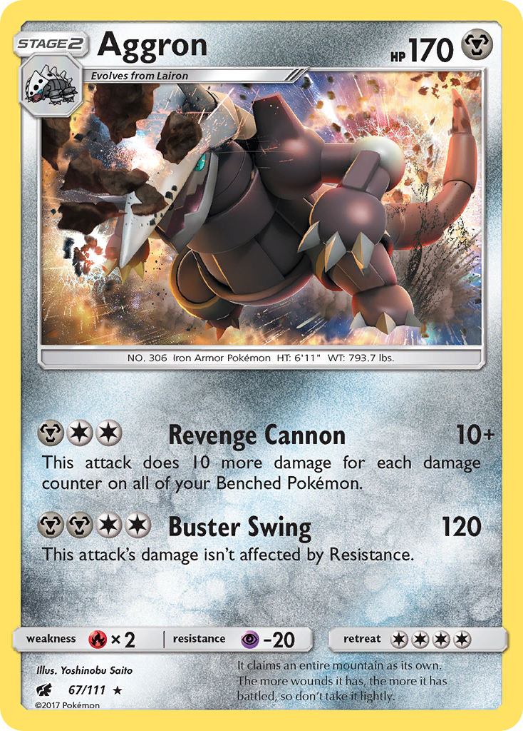 Aggron (67/111) [Sun & Moon: Crimson Invasion] - The Mythic Store | 24h Order Processing