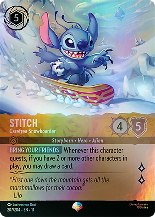 Stitch - Carefree Snowboarder (Epic) (207/204) [Winterspell] - The Mythic Store | 24h Order Processing