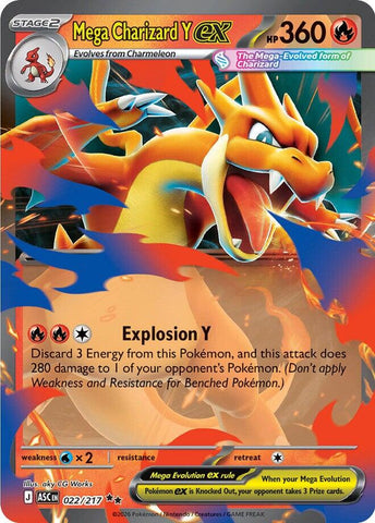Mega Charizard Y ex (022/217) [Mega Evolution: Ascended Heroes] - The Mythic Store | 24h Order Processing
