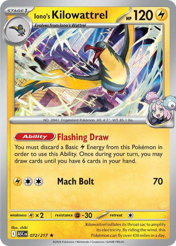 Iono's Kilowattrel (072/217) [Mega Evolution: Ascended Heroes] - The Mythic Store | 24h Order Processing
