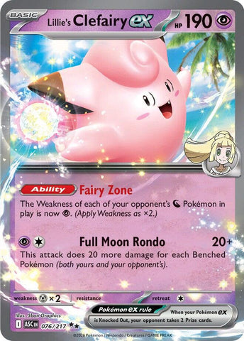 Lillie's Clefairy ex (076/217) [Mega Evolution: Ascended Heroes] - The Mythic Store | 24h Order Processing
