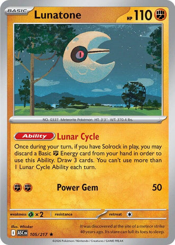 Lunatone (105/217) [Mega Evolution: Ascended Heroes] - The Mythic Store | 24h Order Processing