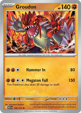 Groudon (108/217) [Mega Evolution: Ascended Heroes] - The Mythic Store | 24h Order Processing