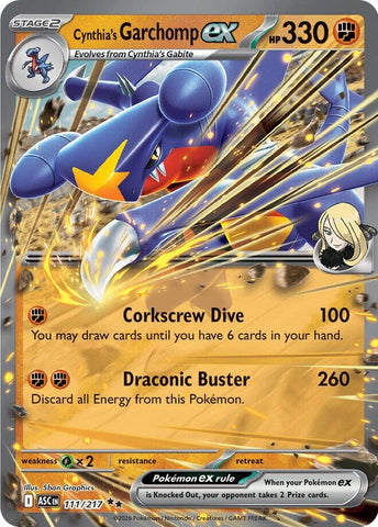 Cynthia's Garchomp ex (111/217) [Mega Evolution: Ascended Heroes] - The Mythic Store | 24h Order Processing