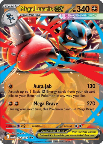 Mega Lucario ex (113/217) [Mega Evolution: Ascended Heroes] - The Mythic Store | 24h Order Processing