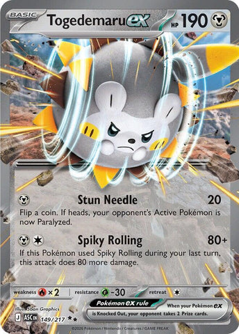 Togedemaru ex (149/217) [Mega Evolution: Ascended Heroes] - The Mythic Store | 24h Order Processing