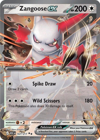 Zangoose ex (167/217) [Mega Evolution: Ascended Heroes] - The Mythic Store | 24h Order Processing
