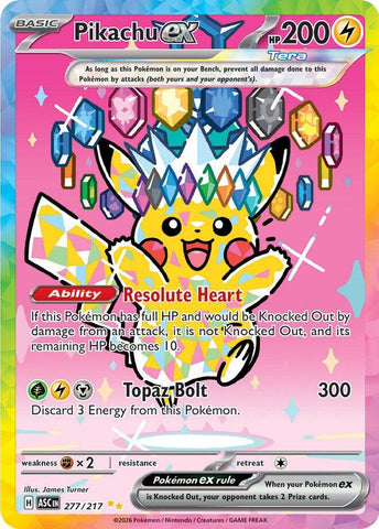 Pikachu ex (277/217) [Mega Evolution: Ascended Heroes] - The Mythic Store | 24h Order Processing