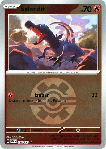 Salandit (034/217) (Quick Ball) [Mega Evolution: Ascended Heroes] - The Mythic Store | 24h Order Processing