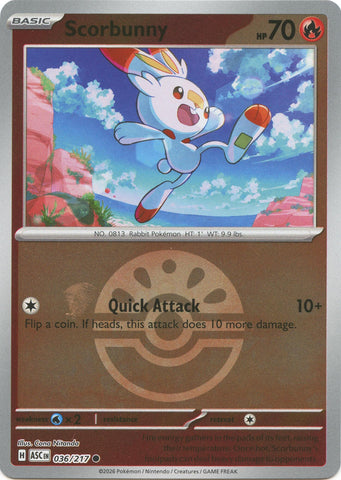 Scorbunny (036/217) (Friend Ball) [Mega Evolution: Ascended Heroes] - The Mythic Store | 24h Order Processing