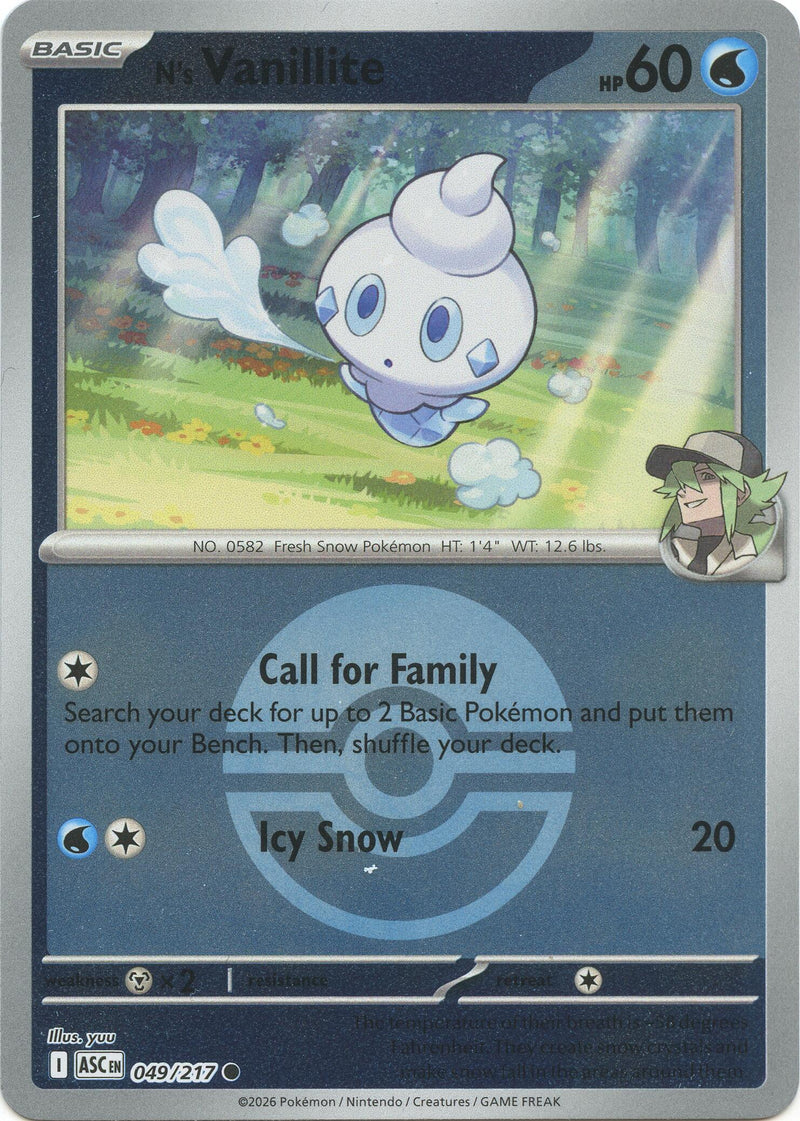 N's Vanillite (049/217) (Poke Ball) [Mega Evolution: Ascended Heroes] - The Mythic Store | 24h Order Processing