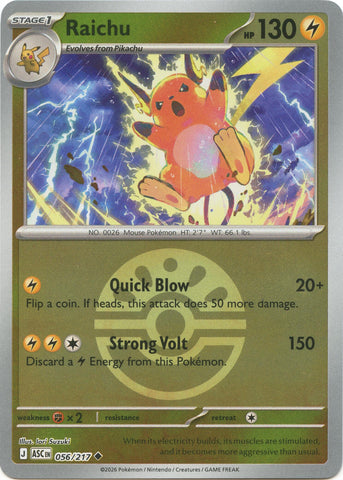 Raichu (056/217) (Friend Ball) [Mega Evolution: Ascended Heroes] - The Mythic Store | 24h Order Processing