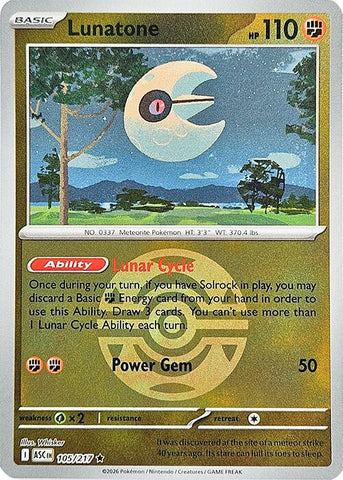 Lunatone (105/217) (Dusk Ball) [Mega Evolution: Ascended Heroes] - The Mythic Store | 24h Order Processing