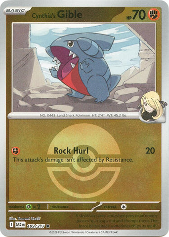 Cynthia's Gible (109/217) (Poke Ball) [Mega Evolution: Ascended Heroes] - The Mythic Store | 24h Order Processing