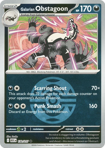 Galarian Obstagoon (132/217) (Dusk Ball) [Mega Evolution: Ascended Heroes] - The Mythic Store | 24h Order Processing