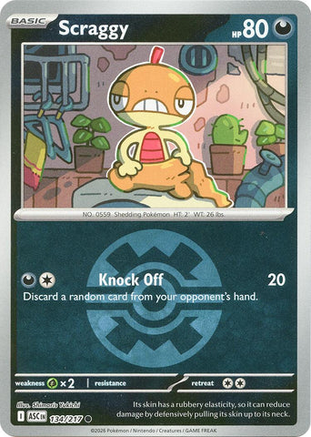 Scraggy (134/217) (Quick Ball) [Mega Evolution: Ascended Heroes] - The Mythic Store | 24h Order Processing