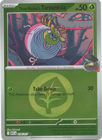 Team Rocket's Tarountula (018/217) (Energy Symbol Pattern) [Mega Evolution: Ascended Heroes] - The Mythic Store | 24h Order Processing
