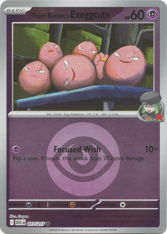Team Rocket's Exeggcute (077/217) (Energy Symbol Pattern) [Mega Evolution: Ascended Heroes] - The Mythic Store | 24h Order Processing