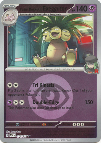 Team Rocket's Exeggutor (078/217) (Energy Symbol Pattern) [Mega Evolution: Ascended Heroes] - The Mythic Store | 24h Order Processing