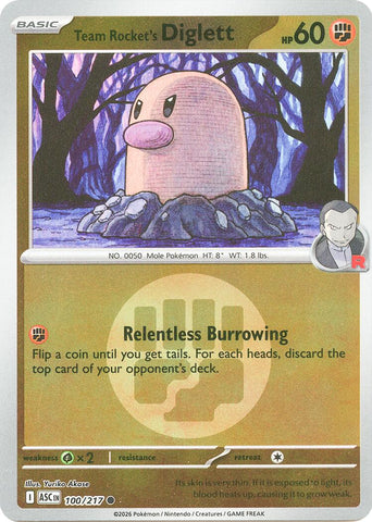 Team Rocket's Diglett (100/217) (Energy Symbol Pattern) [Mega Evolution: Ascended Heroes] - The Mythic Store | 24h Order Processing