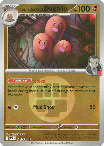 Team Rocket's Dugtrio (101/217) (Energy Symbol Pattern) [Mega Evolution: Ascended Heroes] - The Mythic Store | 24h Order Processing