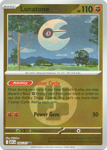 Lunatone (105/217) (Energy Symbol Pattern) [Mega Evolution: Ascended Heroes] - The Mythic Store | 24h Order Processing