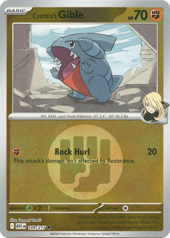 Cynthia's Gible (109/217) (Energy Symbol Pattern) [Mega Evolution: Ascended Heroes] - The Mythic Store | 24h Order Processing