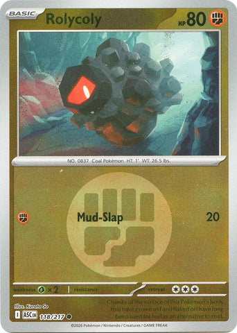 Rolycoly (118/217) (Energy Symbol Pattern) [Mega Evolution: Ascended Heroes] - The Mythic Store | 24h Order Processing