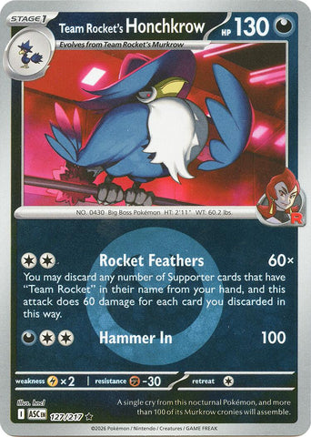 Team Rocket's Honchkrow (127/217) (Energy Symbol Pattern) [Mega Evolution: Ascended Heroes] - The Mythic Store | 24h Order Processing