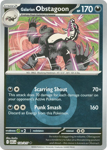 Galarian Obstagoon (132/217) (Energy Symbol Pattern) [Mega Evolution: Ascended Heroes] - The Mythic Store | 24h Order Processing