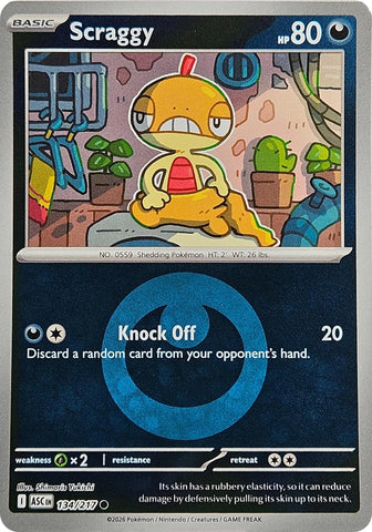 Scraggy (134/217) (Energy Symbol Pattern) [Mega Evolution: Ascended Heroes] - The Mythic Store | 24h Order Processing