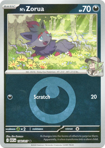 N's Zorua (136/217) (Energy Symbol Pattern) [Mega Evolution: Ascended Heroes] - The Mythic Store | 24h Order Processing