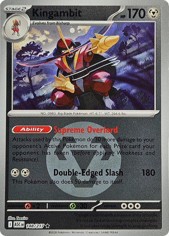 Kingambit (148/217) (Energy Symbol Pattern) [Mega Evolution: Ascended Heroes] - The Mythic Store | 24h Order Processing