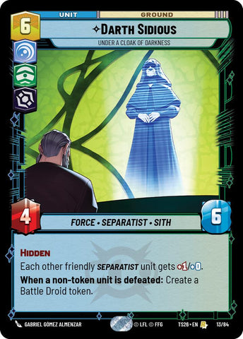 Darth Sidious - Under a Cloak of Darkness (13/84) (13/84) [Twin Suns] - The Mythic Store | 24h Order Processing