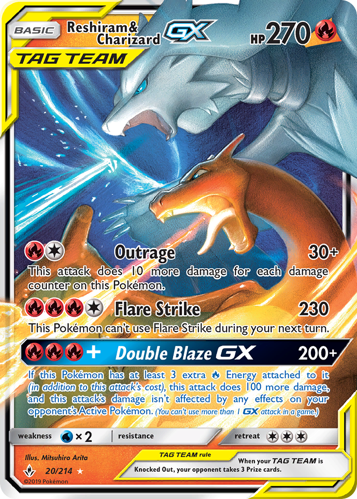 Reshiram & Charizard GX (20/214) [Sun & Moon: Unbroken Bonds] - The Mythic Store | 24h Order Processing