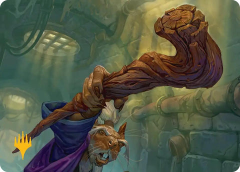 Wooden Cane Art Card (Gold-Stamped) [Teenage Mutant Ninja Turtles Art Series] - The Mythic Store | 24h Order Processing