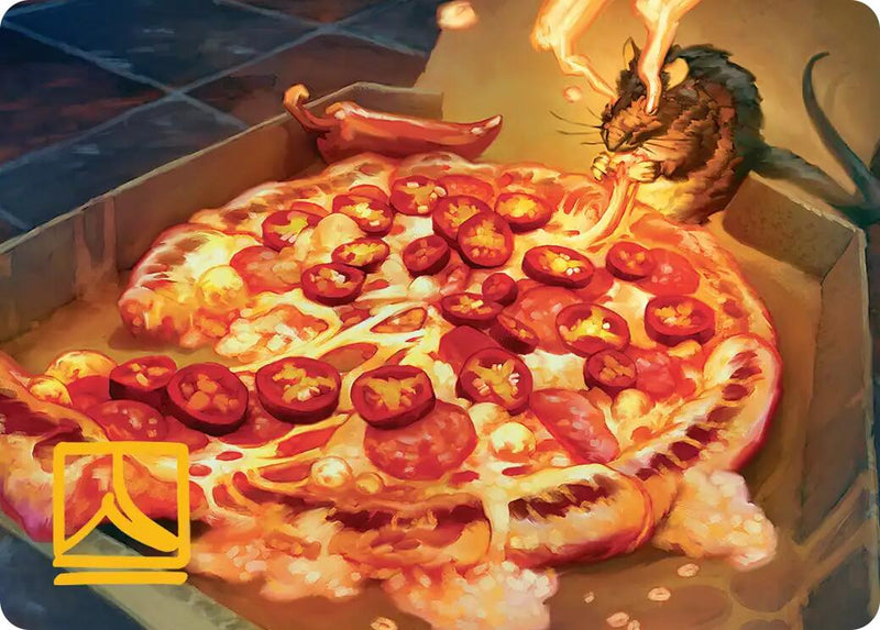 Spicy Oatmeal Pizza Art Card (Gold-Stamped Signature) [Teenage Mutant Ninja Turtles Art Series] - The Mythic Store | 24h Order Processing