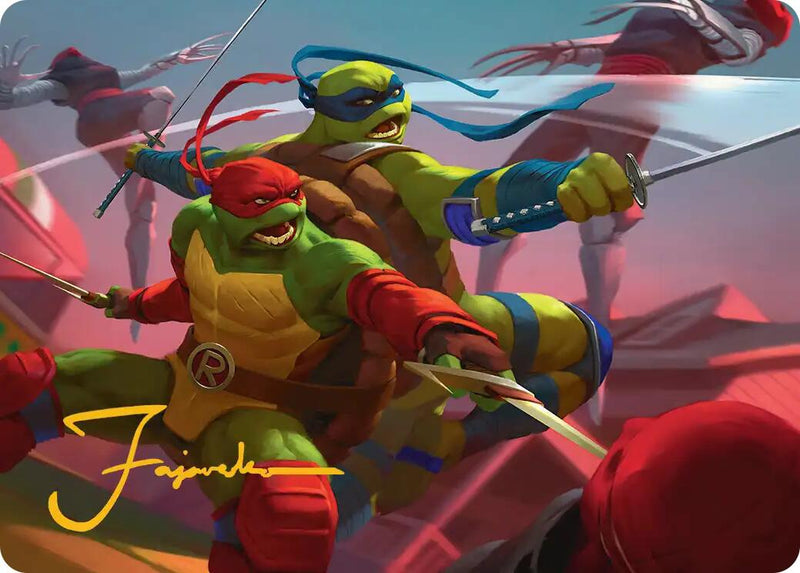 Raph & Leo, Sibling Rivals Art Card (Gold-Stamped Signature) [Teenage Mutant Ninja Turtles Art Series] - The Mythic Store | 24h Order Processing