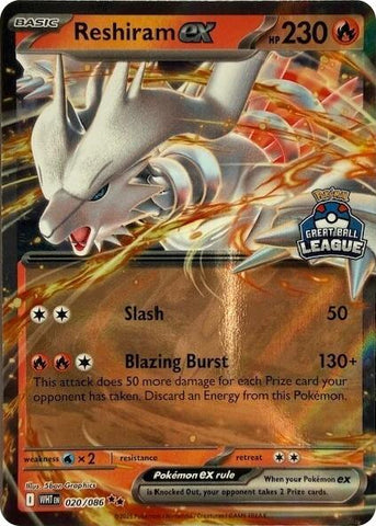 Reshiram ex (020/086) (Great Ball League) [League & Championship Cards] - The Mythic Store | 24h Order Processing
